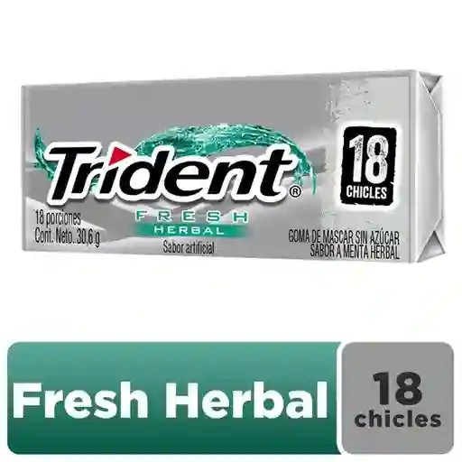 Trident Chicle sin Azúcar de Menta Herbal 18 