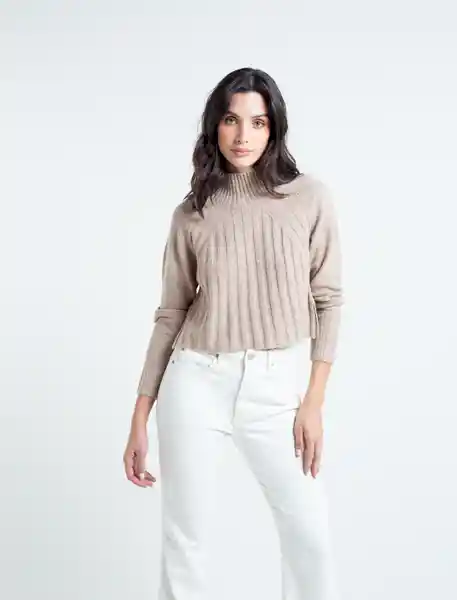  Sueter Arena Mujer Beige Guijarro Medio Talla L Naf-Naf 