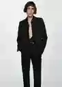 Blazer Americana Boreal Negro Talla 36 Mujer Mango