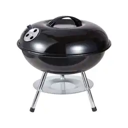 Parrilla Carbon Portatil Redonda Negra