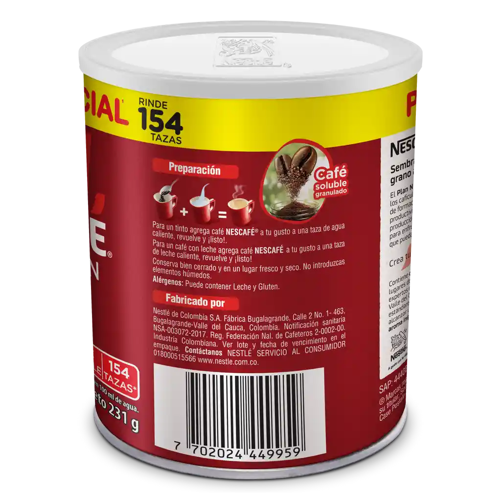 Café instantáneo NESCAFÉ Tradición x 231g