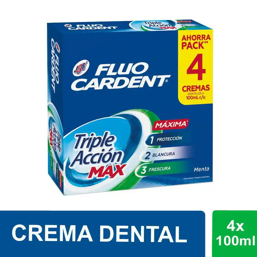 Fluocardent Crema Dental Triple Acción Max Menta 