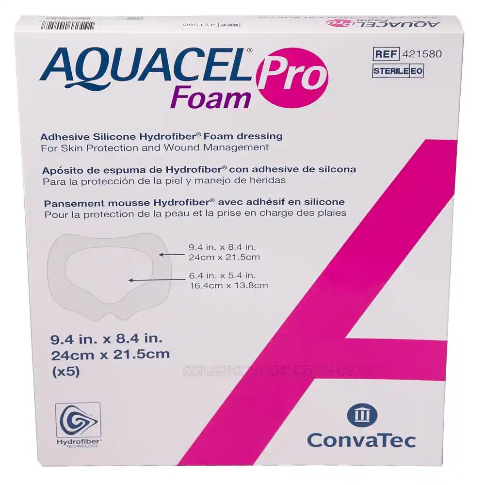 Aposito de Espuma Aquacel Hydrofiber Adhesivo 24 X 21.5 Cm
