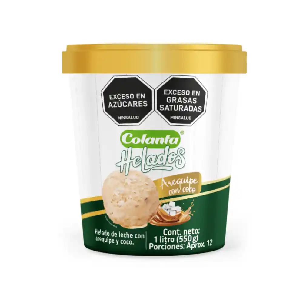 Helado Arequipe Con Coco Colanta