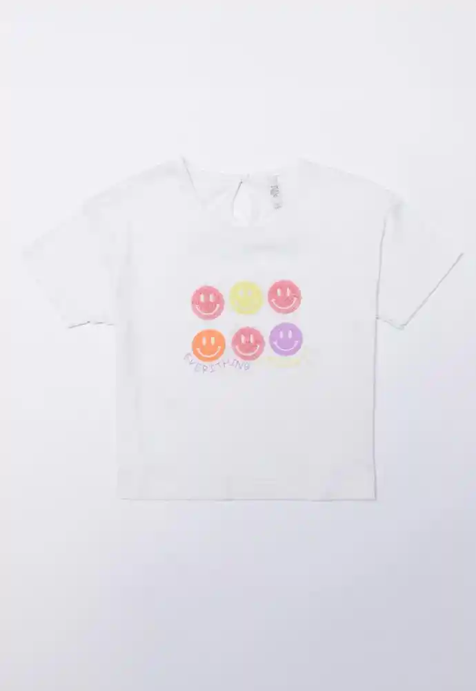 Camiseta Manga Corta 6/9 Meses-blanco