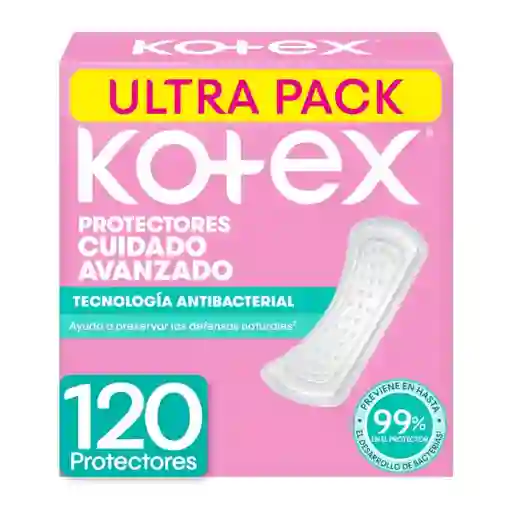 Protectores Cuidado Avanzado Kotex Antibacterial 120 Und