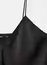 Top Raquel Negro Talla S Mujer Mango