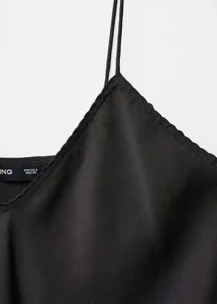 Top Raquel Negro Talla S Mujer Mango