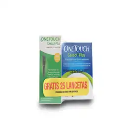 One Touch Kit Tiras Reactivas Select Plus + Lancetas Delica