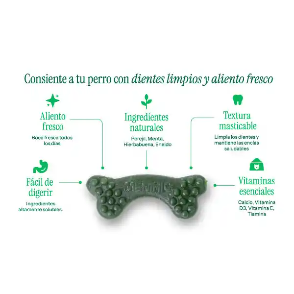  Menthic Huesos Talla S. Snacks Dentales x 9 unidades (79 gr)