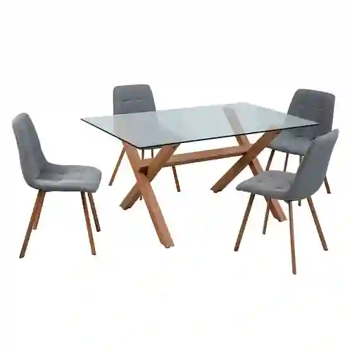 Comedor 4 Sillas Domi 2.0 Gris M+design