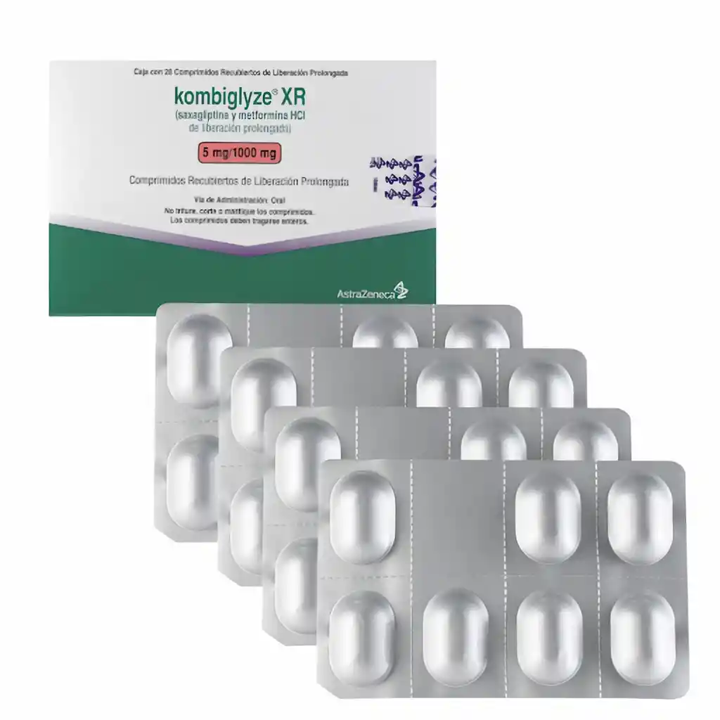 Kombiglyze Astrazeneca Xr 5Mg/1000Mg Caja X 28 Tabletas