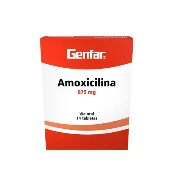 Genfar Amoxicilina (875 mg) 14 Tabletas