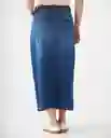 Falda Azul Rivera Medio Talla 6 649F008 Esprit