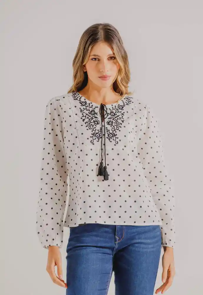 Blusa Manga Larga M-marfil