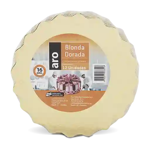 Aro Blonda De Cartón Redonda 16 Cm