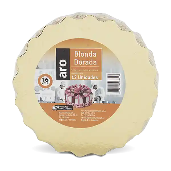Aro Blonda De Cartón Redonda 16 Cm