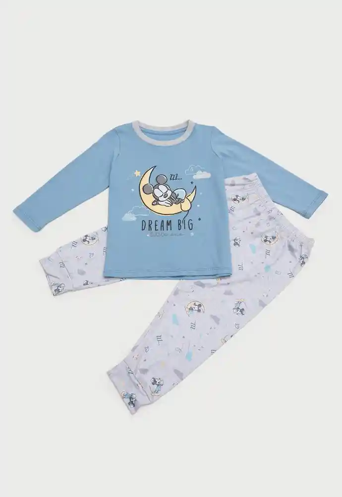 Pijama Dos Piezas Niño 0/3 Meses-celeste
