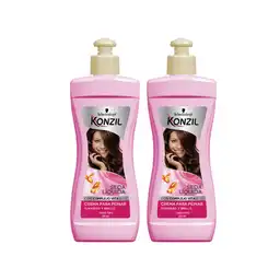 Crema Para Peinar Konzil Suavidad y Brillo Seda Liquida 2X230Ml