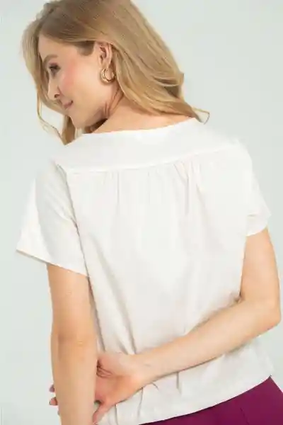 Blusa Popelina Color Marfil Talla XL Ragged