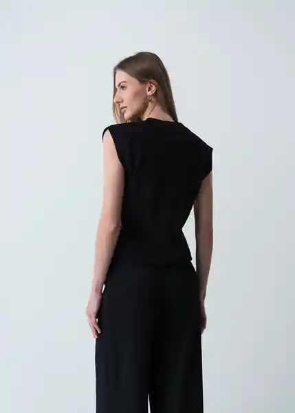 Camiseta Mujer Negro Puro Ultraoscuro Talla M 503G075 Naf Naf