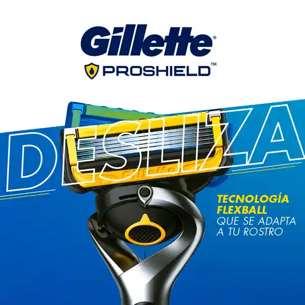 GILLETTE Proshield Cuchilla de Afeitar Máquina de Afeitar Hombre con 5 Hojas Afeitado más al Ras Afeitadora para Hombre 1 Ud