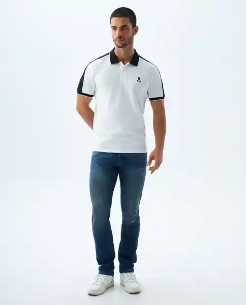 Camiseta Hombre Blanco y Negro Talla XXL 809f002 Americanino