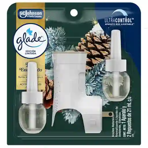 Glade Aceite Natural Pino Encantado Aparato + Repuestos 3 Und