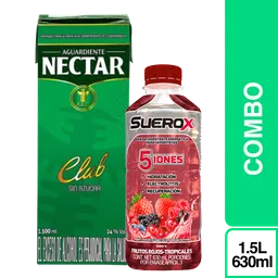 Combo Aguardiente Néctar Sin Azúcar 1.5 L + Suerox Frutos Rojos