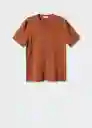 Camiseta Tricot Lino Cobre Talla L Hombre Mango