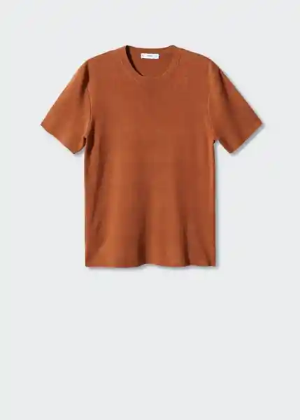 Camiseta Tricot Lino Cobre Talla L Hombre Mango