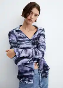 Camisa Zane-W Azul Talla XL Mujer Mango