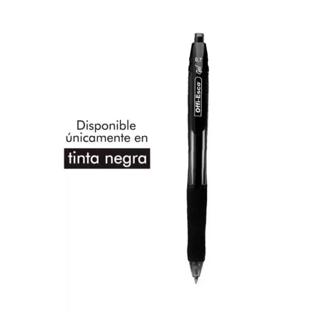 Esfero Retractil Gel 0.7mm Negro X12 Unidades