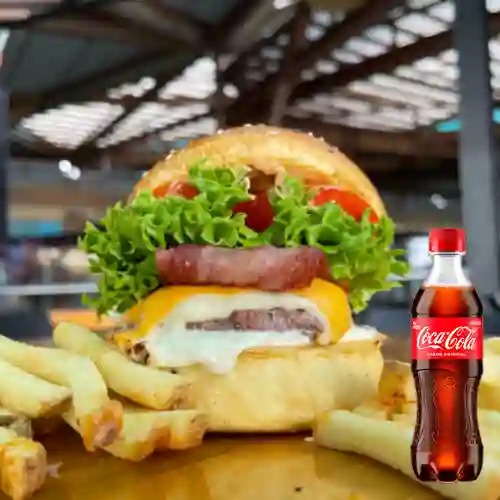 Combo Burger Cheese And Bacon +Cocacola Orig 400ml