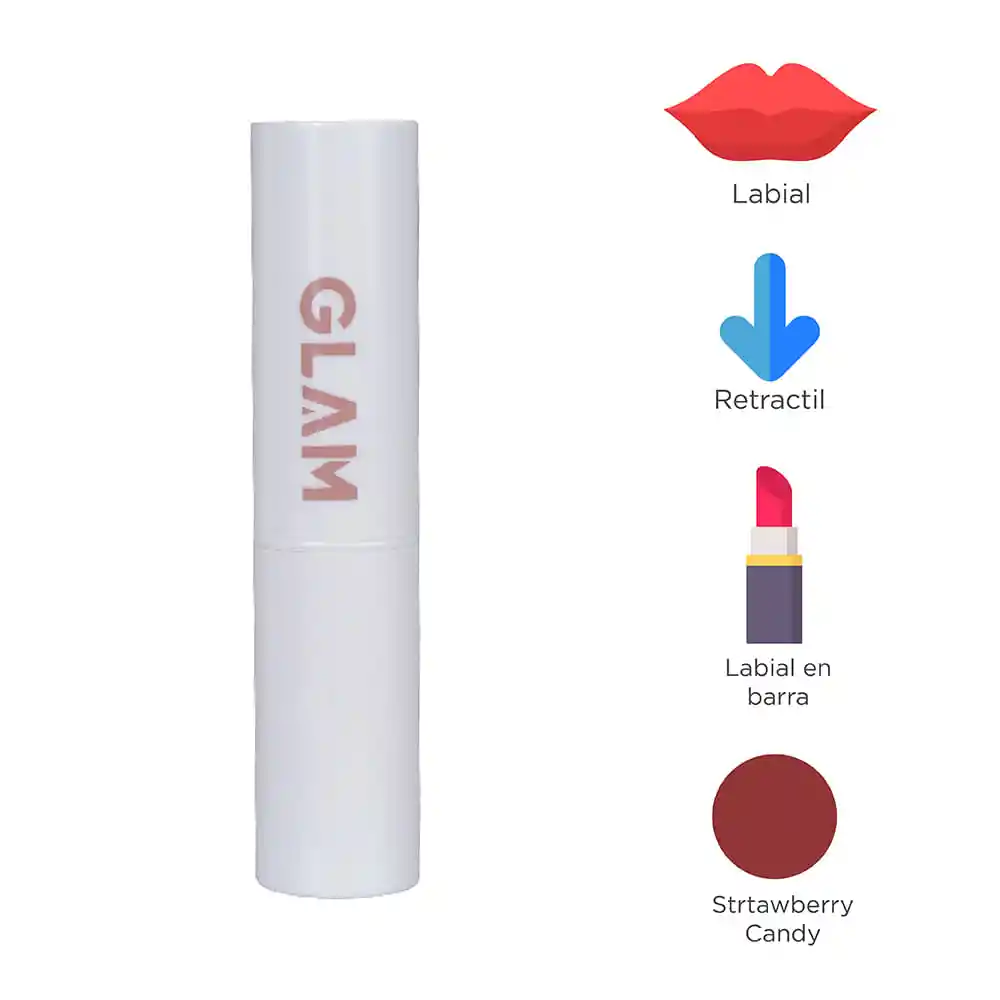 Labial Lustroso Glam Strawberry Candy 03 Miniso