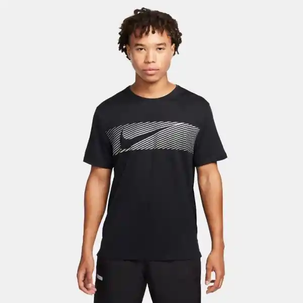 Nike Camiseta Flash Miler Top Para Hombre Negro Talla S