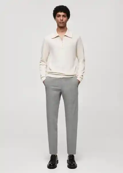 Pantalón Bologna Gris Talla 46 Hombre Mango