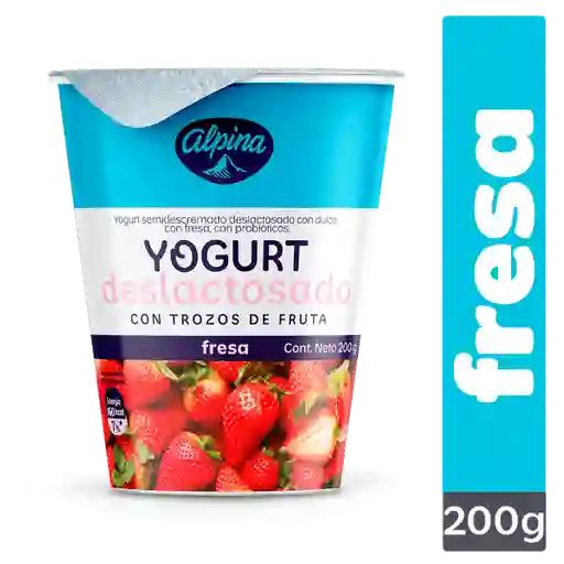 Yogurt Deslactosado Alpina Fresa Vaso 200 g
