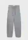 Pantalón Barile Gris Talla 40 Mujer Mango