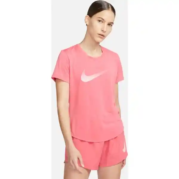 Nike Camiseta One Df Swsh Hbr Ss Para Mujer Naranja Talla M