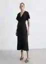 Vestido Pili Negro Talla 24 Mujer Mango