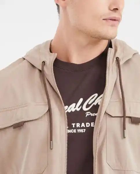 Chaqueta Windbreaker Café Ciervo Claro Talla M Chevignon