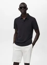 Camiseta Polo Ezequi Azul Noche Talla S Hombre Mango