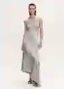 Vestido Ale Plata Talla L Mujer Mango