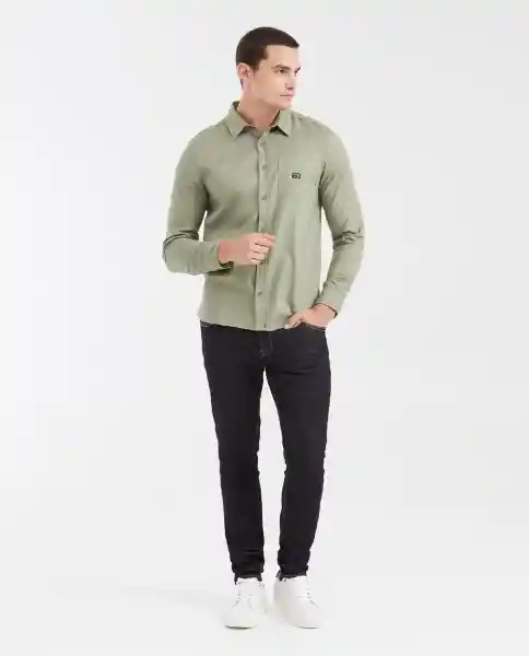 Camisa Long Sleeve Verde Oleo Medio Talla S Chevignon