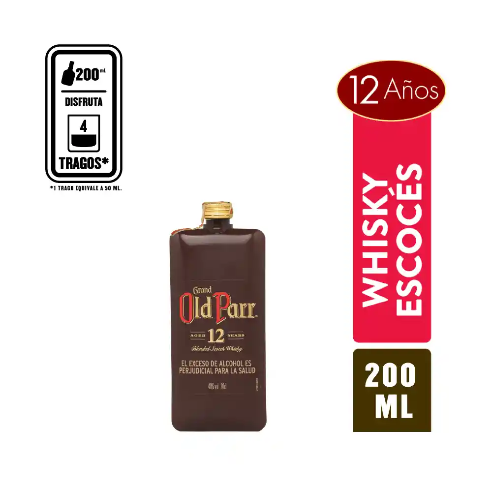 Pocket Whisky Old Parr 12 Años 200 ML