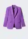 Blazer Americana Iguana Morado Talla S Mujer Mango