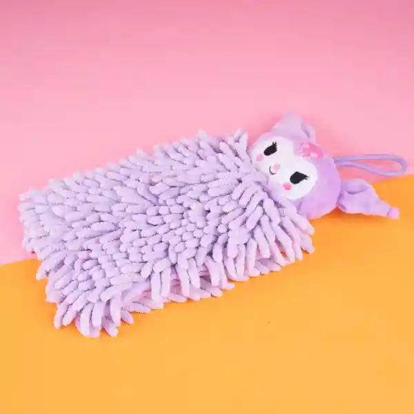 Toalla Para Manos Tipo Mechudo Kuromi Sanrio Morado Miniso