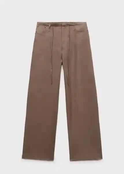 Pantalón Vermut Topo Talla 38 Mujer Mango