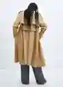 Abrigo Trench Fluid Camel Talla 24 Mujer Mango